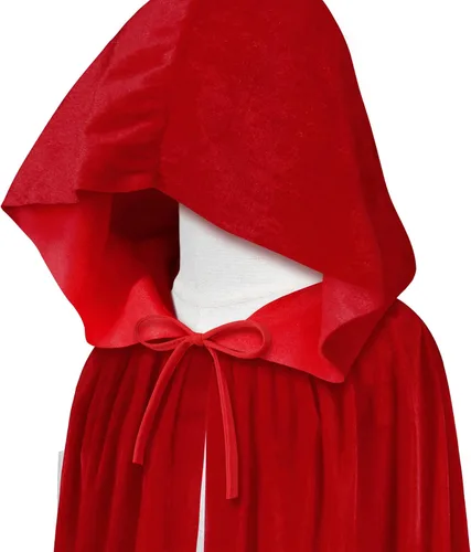 Vista 7 de Olreco Capa de terciopelo con capucha, capa de longitud completa, capa de Halloween, unisex, capa de bruja vampiro, disfraz de cosplay