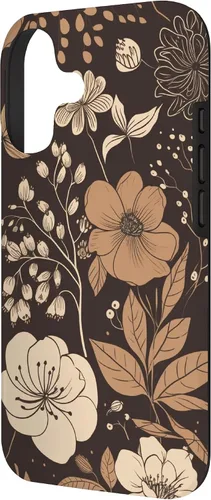 Vista 2 de Hazelnut Brown Wildflower Floral Flower Design Case for iPhone 17