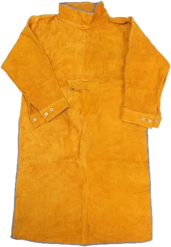 Vista 3 de Leather Welding Apron with Sleeves,Heavy Duty Welding Jacket,Heat Flame Resistant Welder Apron for Men