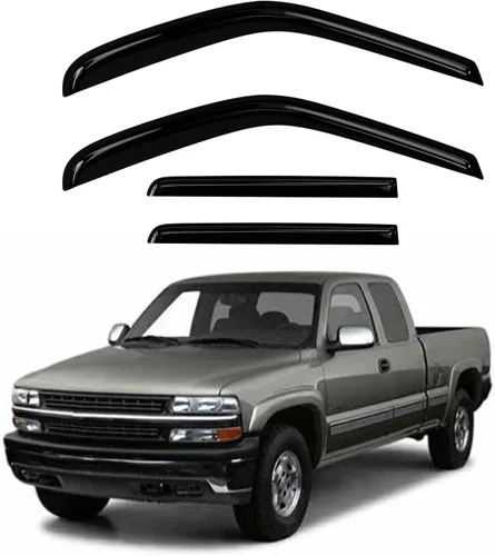Vista 59 de 4 protectores de lluvia para Chevy Equinox 2010-2017, viseras de ventana, deflectores, parasoles, cinta de ventilación en canal hacia fuera