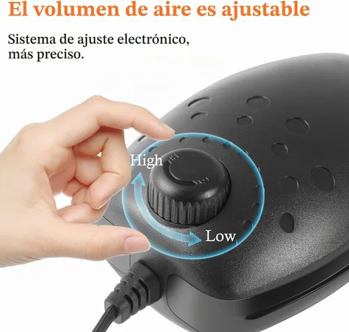 Vista 4 de HITOP 3W 80GPH Adjustable Aquarium Air Pump, Upgrade Quiet Oxygen Pump, Powerful Air Aerator for Fish Tank up to 120 Gallon