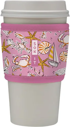 Vista 21 de Sok It HotSok Coffee & Tea - Funda de neopreno con aislamiento reutilizable (floral abstracto)