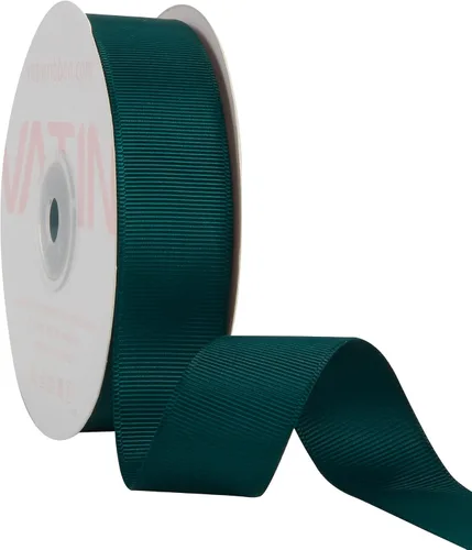 Vista 180 de VATIN Cinta de Grogrén Negra, 1-1/2" x 50 Yardas Continuas, Cinta de Grogrén de Poliéster Negra, Usar para Lazos de Bricolaje, Accesorios