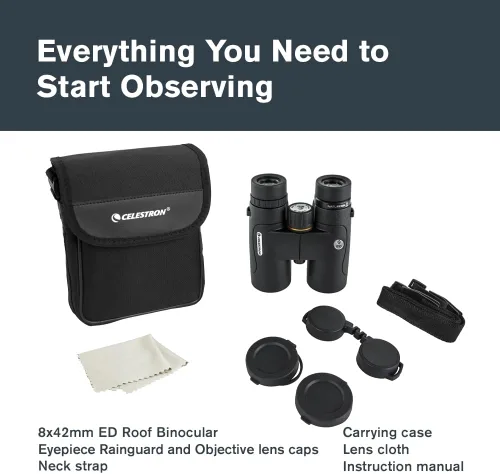Vista 9 de Celestron Binoculares Nature DX ED 8x42 Premium - Lentes objetivo de dispersión extra baja - Binoculares para exteriores y observación de aves