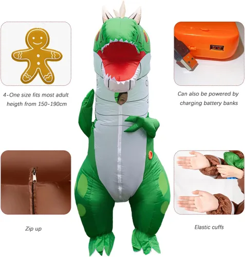 Vista 6 de Luxanna Disfraz inflable para adultos, Navidad, Halloween, fiesta, cosplay, traje de hombre y mujer, disfraz divertido de cuerpo completo