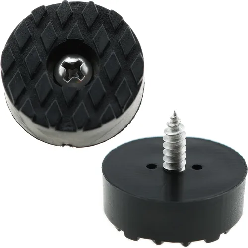 Vista 2 de 20 piezas de patas de goma roscadas redondas almohadillas antideslizantes de goma para muebles con tornillos para patas de silla, protector de piso