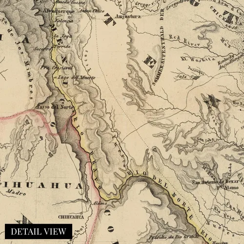 Vista 2 de HISTORIX Mapa vintage de Texas 1846, mapa vintage de Texas de 18 x 24 pulgadas, mapa antiguo del estado de Texas, mapa histórico de Texas, mapa