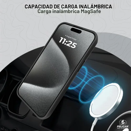 Vista 7 de Pelican Protector Series - Funda para iPhone 15 Pro de 6.1 pulgadas [compatible con MagSafe], funda magnética para teléfono con tecnología