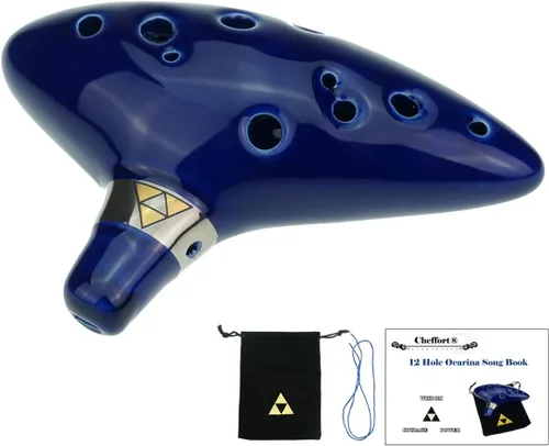 Vista 2 de cheffort 12 Agujero Ocarina de Legend of Zelda, alto C Ocarina con bolsa protectora, comprar Zelda Ocarina, 12 Agujero Ocarina Zelda Ocarina