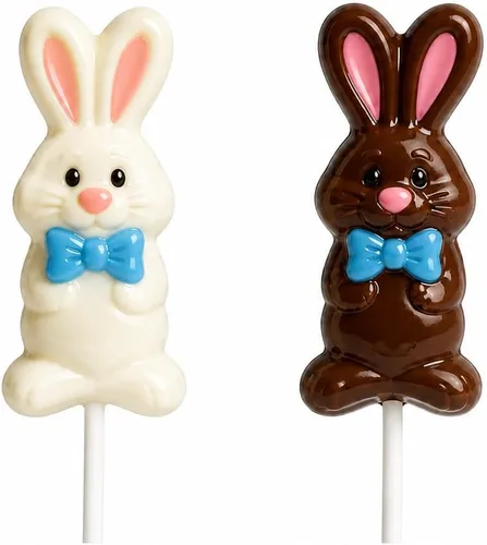 Vista 3 de Molde de caramelo de chocolate con piruleta de conejo de Pascua 882