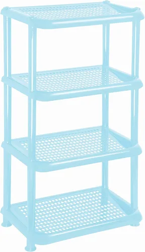 Vista 11 de Mintra Home - Estantes de almacenamiento de plástico ligeros, estanterías, almacenamiento (negro, estante rectangular) - 18.5 pulgadas de ancho x
