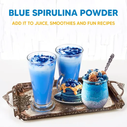 Vista 6 de Yogi Super Foods Polvo de espirulina azul hecho de extracto de algas azul-verde, planta superalimentaria, rica fuente de proteínas, para apoyo