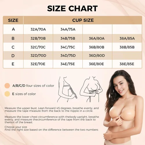 Vista 7 de AURUZA Adhesive Bra, Strapless Sticky Invisible Push up, Reusable Silicone Bra for Strapless Backless