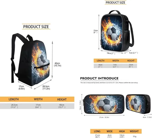 Vista 277 de FOR U DESIGNS Fuego baloncesto impreso niños escuela mochilas viaje mochila libro bolsa