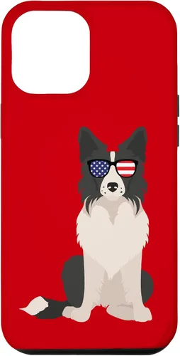 Vista 26 de Border Collie July 4th Patriotic American Sunglasses Dog Case for iPhone 16