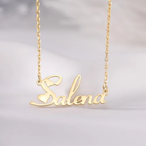 Vista 2 de TinyName - Collar con nombre, personalizable, chapado en oro de 18 quilates, para mujer