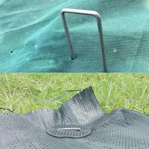 Vista 5 de Hengdu Paquete de 30 grapas de jardín de acero galvanizado de calibre 7.9 pulgadas, grapas de sujeción para decoración de jardín, paisaje de jardín