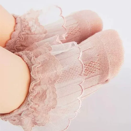Vista 4 de Juebm Infant Baby Girls Ruffle Socks Toddler Dress socks,Pack of 356 Baby Frilly Lace Ankle Socks