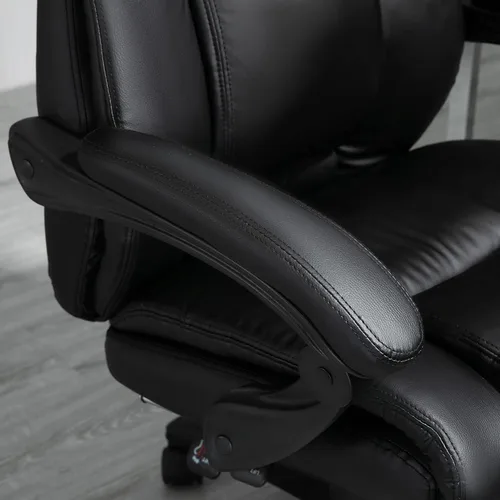 Vista 4 de Executive High Back Office Chair Executive Computer Desk Chair with PU Leather, Adjustable Height and Retractable Footrest, Black