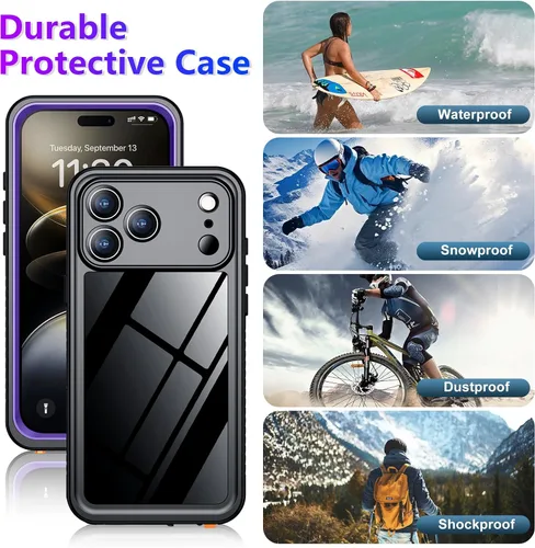 Vista 227 de Temdan - Funda impermeable diseñada para iPhone 12, protector de pantalla y cámara integrado IP68 bajo el agua, cuerpo completo, a prueba de caídas