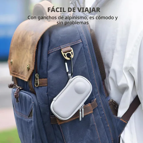 Vista 6 de BRDRC Funda de transporte para Insta360 X3, bolsa de almacenamiento portátil, funda protectora de lente, funda protectora de carcasa rígida de viaje