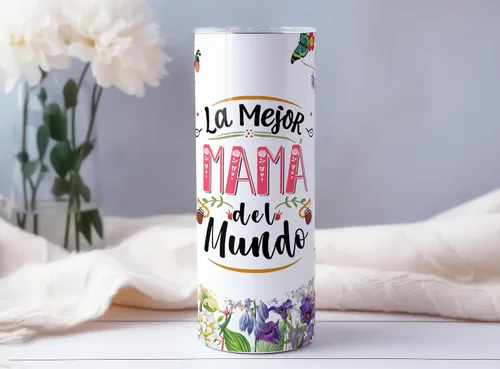 Vista 4 de Casitika Regalos para mamá. Vaso de 20 onzas para mamá española. Regalo para la mejor mamá. Detalle para el día de las madres o cumpleaños. Regalo