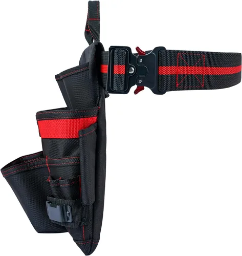 Vista 4 de KUNN 10-Pocket Carpenter Tool Pouch,Adjustable 2-Inch Belt Heavy Duty Construction,Hammer Holder and Tape Measure Clip