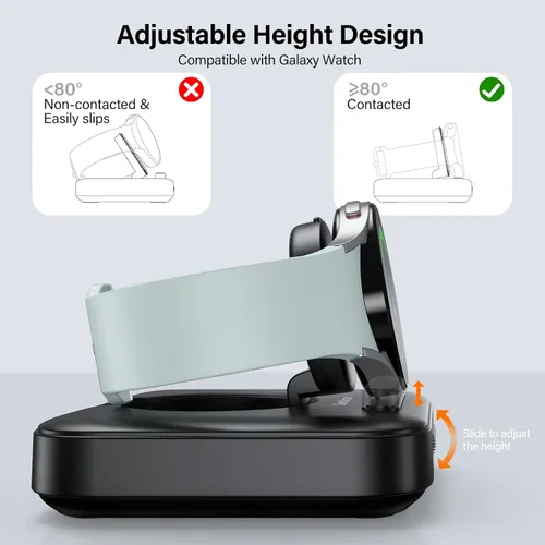 Vista 4 de Cargador portátil para cargar Samsung Watch, SwanScout 303S, cargador inalámbrico de 1800 mAh para Galaxy Watch 8 Classic/8/7/Ultra/6/6 Classic/5/5