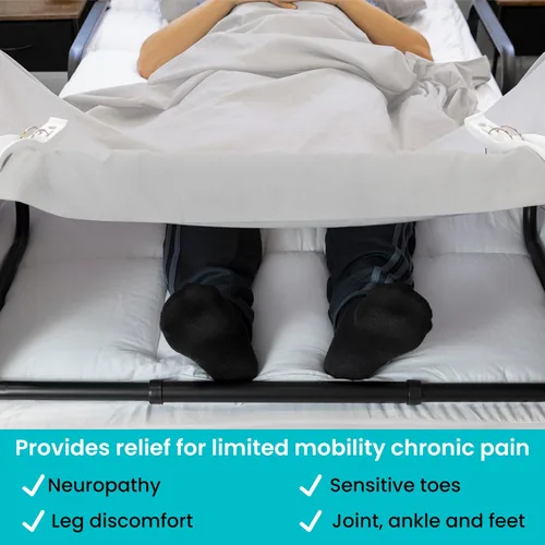 Vista 8 de Vive - Levantador de manta para pies de 26 a 34 pulgadas, protector de pie de cama ajustable - Cama Cradle for Feet - Lift Bar for Sheet Support
