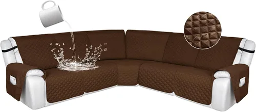 Vista 219 de HDCAXKJ Fundas de sofá seccional reclinable 100% impermeable, forma de L, funda de sofá reclinable lavable acolchada suave para mascotas, perro