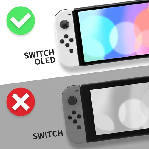 Vista 2 de eXtremeRate Juego completo de carcasa para Nintendo Switch OLED, placa trasera de consola y soporte, NS Joycon carcasa de mano con botones