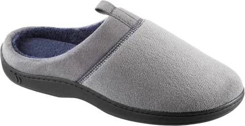 Vista 3 de isotoner Pantuflas de espalda abierta para hombre con espuma viscoelástica y suela para interiores y exteriores Ceniza