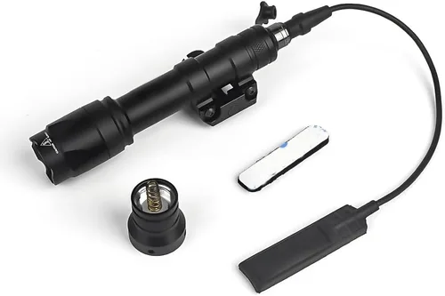 Vista 10 de M300A linterna táctica de 500 lúmenes con interruptor de botón y interruptor de presión remoto para modos constantes/momentáneos, compatible con 1 BK