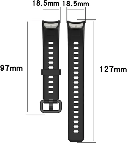 Vista 2 de Correas ECSEM compatibles con Huawei Band 4 y 5i de silicona suave, impermeable, ajustable, correa de reloj deportivo, correas de repuesto