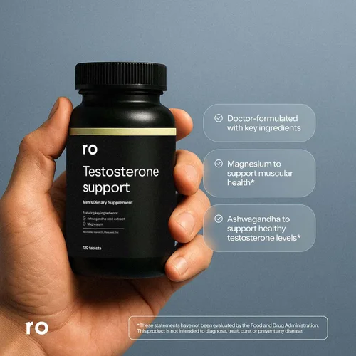 Vista 2 de Apoyo de testosterona Ro para hombres Suplemento nutricional diario con Ashwagandha para apoyar niveles saludables de testosterona y magnesio