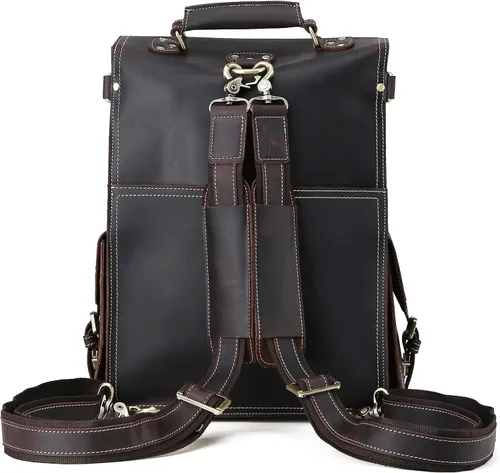 Vista 4 de Polare - Mochila de cuero de grano completo para hombre
