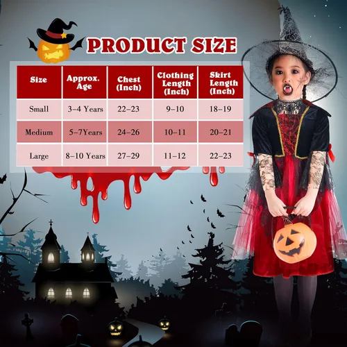 Vista 3 de 3 piezas de accesorios de disfraz de vampiro para niñas, collar gótico retro de Halloween, collar y colmillos de vampiro dientes con pellets