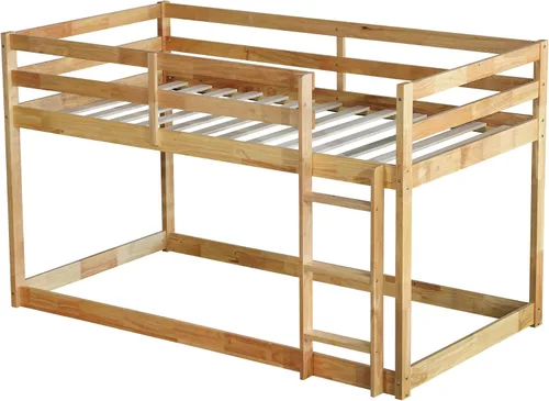 Vista 28 de Twin Size Bunk Bed with Panelled Headboard and Footboard, Antique Dark Oak Antique Oak