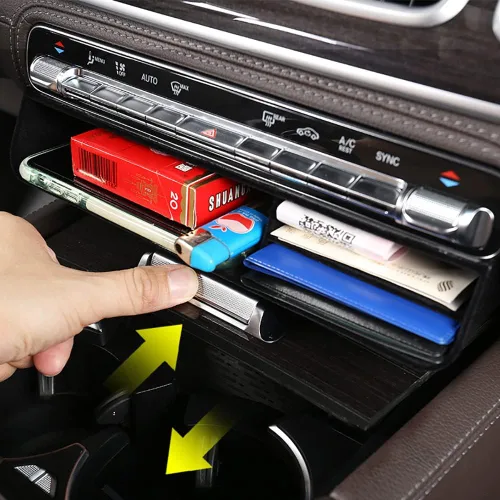 Vista 3 de Bandeja Organizadora del Centro de la Consola del Coche Bandeja de Almacenamiento Reposabrazos Caja Contenedora para Mercedes Benz GLS450 X167 63