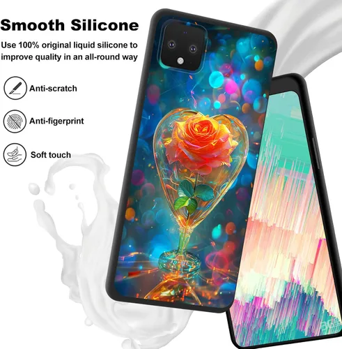 Vista 517 de Funda delgada para Google Pixel 4 XL, funda delgada de silicona de TPU suave a prueba de golpes para Google Pixel 4 XL, astronauta Galaxy