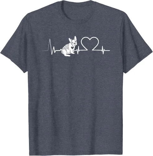 Vista 40 de Heartbeat Bulldog francés Camiseta de propietario de perros Frenchie, Negro
