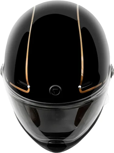 Vista 4 de Casco Torc T-9 Retro de Cara Completa Deep Stage Escenario profundo negro brillante