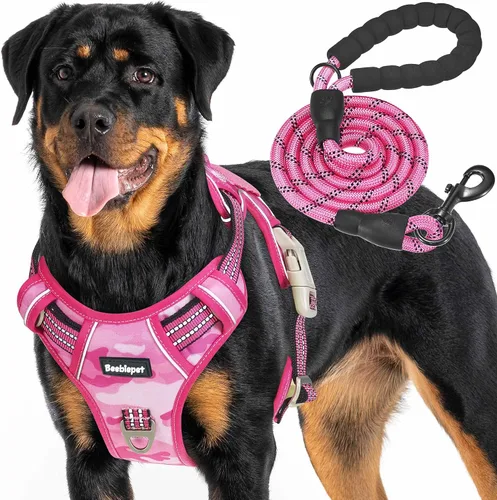 Vista 7 de Beebiepet Arnés táctico resistente para perros pequeños, arnés ajustable sin tirones para mascotas, arnés reflectante de servicio de entrenamiento