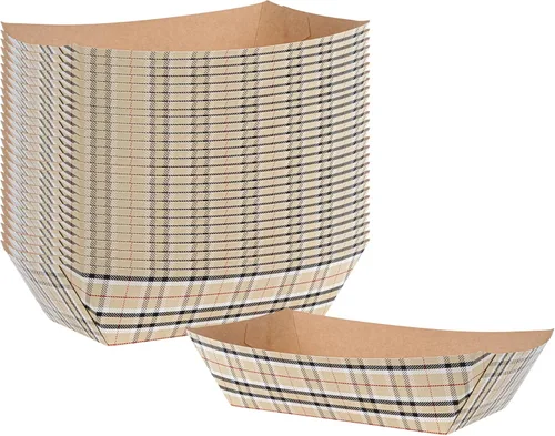 Vista 22 de Restaurantware Bio Tek - Botes de comida de 2 libras, 200 bandejas de papel desechables – Barcos de papel blanco resistentes a la grasa