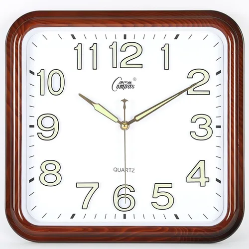 Vista 4 de Reloj de pared silencioso, sala de estar, oficina, simple y elegante reloj de cuarzo cuadrado (color negro)