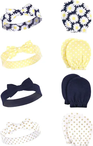 Vista 66 de Hudson Baby Conjunto de diadema de algodón y manoplas para rascar para bebé