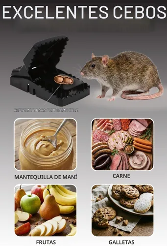 Vista 6 de Trampas para ratas de interior (paquete de 2) atrapa ratas, ratones y ratones de campo rápidamente con estas trampas para ratas fáciles de cebar