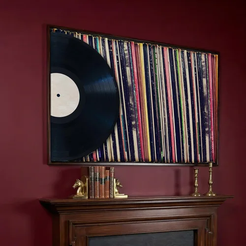 Vista 45 de LuxeWood Arte de Pared Musical en Lienzo - Impresiones Temáticas Musicales Medianas y Grandes para Sala de Estar, Oficina, Estudio, Airbnb