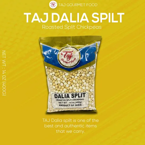 Vista 2 de TAJ Premium indian Dalia Split (garbanzos partidos asados Daliya), (14 onzas)