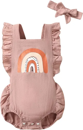 Vista 64 de Shalofer Traje de primer cumpleaños para bebé niña con diadema